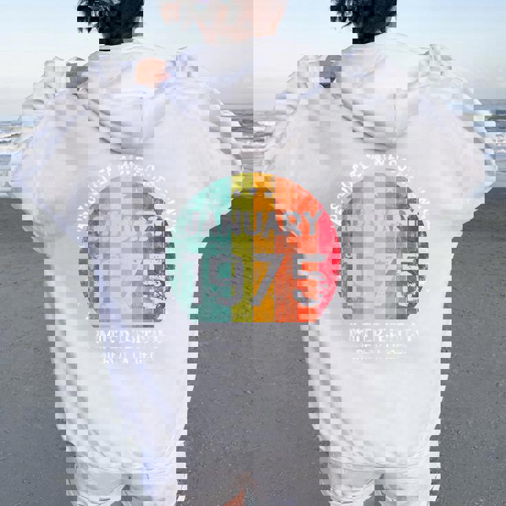 1975年1月以来絶対に素晴らしい男性と女性の誕生日。 レディース オーバーサイズ パーカー バックプリント