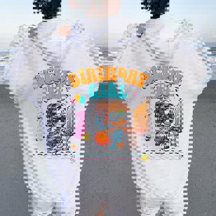 1歳の誕生日 バスケットボール 1歳 女の子 バスケットボール フープ ダンキング レディース オーバーサイズ パーカー バックプリント