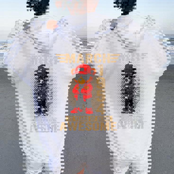 3月 72歳の誕生日 男性 女性 1954年 素晴らしいテディベア レディース オーバーサイズ パーカー バックプリント