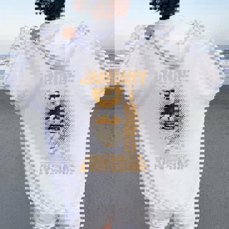 60歳 1966年1月 テディベア 60歳 誕生日 男性 女性 レディース オーバーサイズ パーカー バックプリント