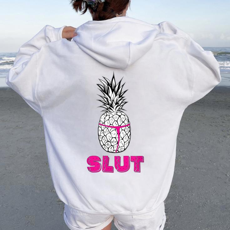 Chemise Humoristique Avec Inscription Ananaslut Sweat à capuche oversize pour femme avec imprimé dans le dos