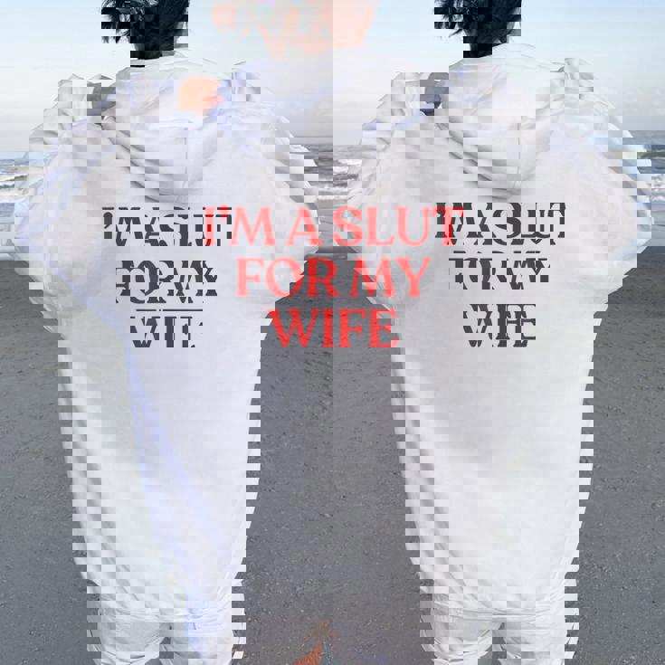 I'm Alut For My Wife Y2k Aesthetic Trendy レディース オーバーサイズ パーカー バックプリント