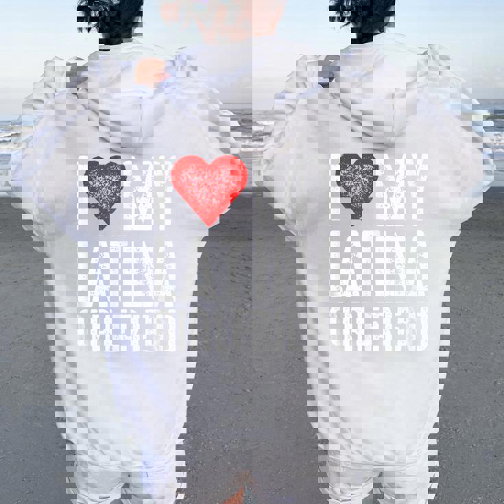 I Love My Latina Girlfriend レディース オーバーサイズ パーカー バックプリント