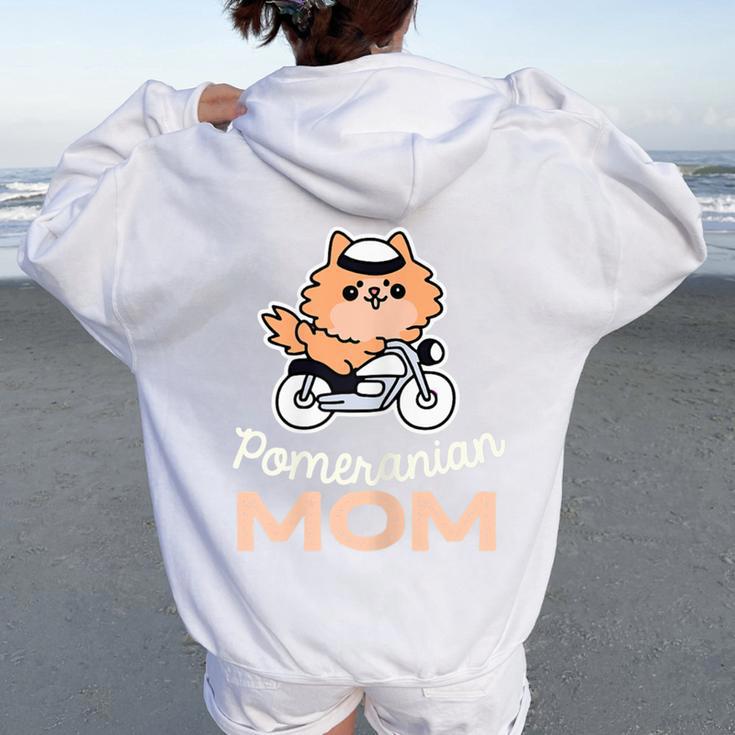 Pomerania Mamma Cane Proprietario Retrò Cane Madre Felpa con cappuccio oversize da donna con stampa posteriore