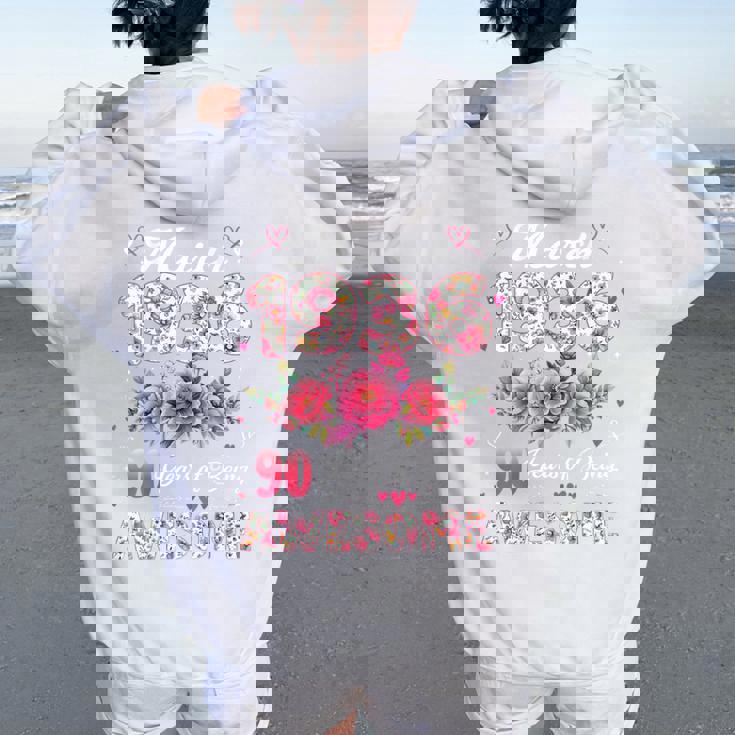 オンバック 90歳 1936年3月 花柄 90歳の誕生日 レディース オーバーサイズ パーカー バックプリント