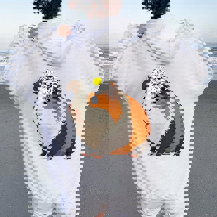 モルモットの花、モルモットの花 レディース オーバーサイズ パーカー バックプリント