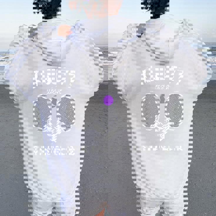 喜寿祝い 卓球好き ピンポン好き 父 男性 女性 77歳 喜寿 お祝い 喜寿モードオン 回転は終わらない レディース オーバーサイズ パーカー バックプリント