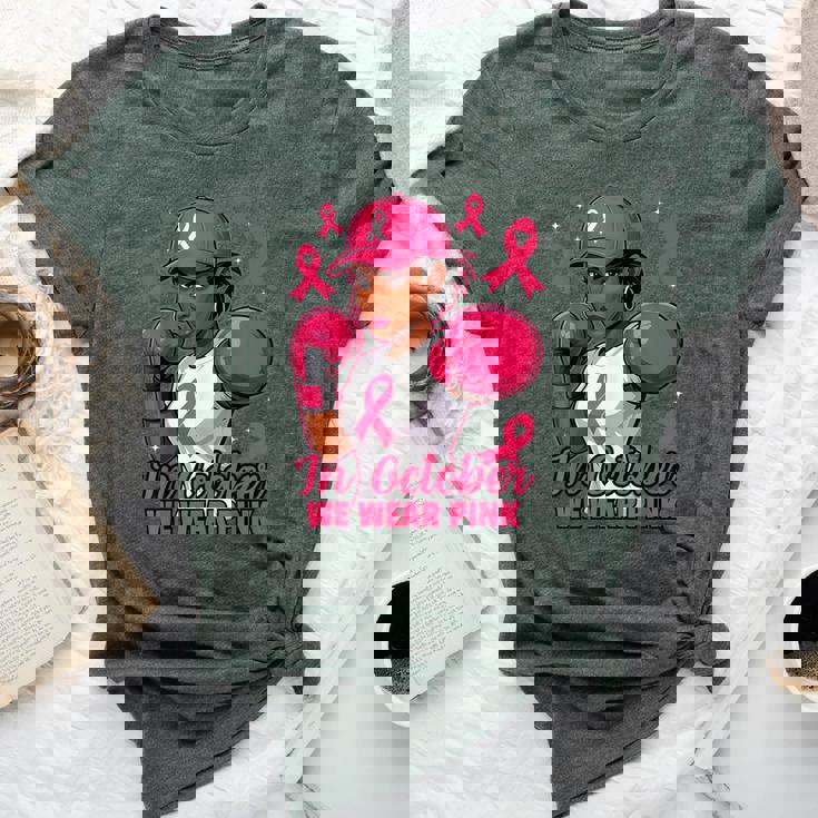 African American In October We Wear Pink Breast Cancer Bella Canvas T-shirt