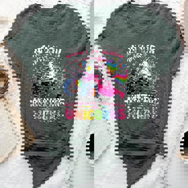 Just A Girl Who Loves Monster Trucks And Unicorns Bella Canvas T-shirt