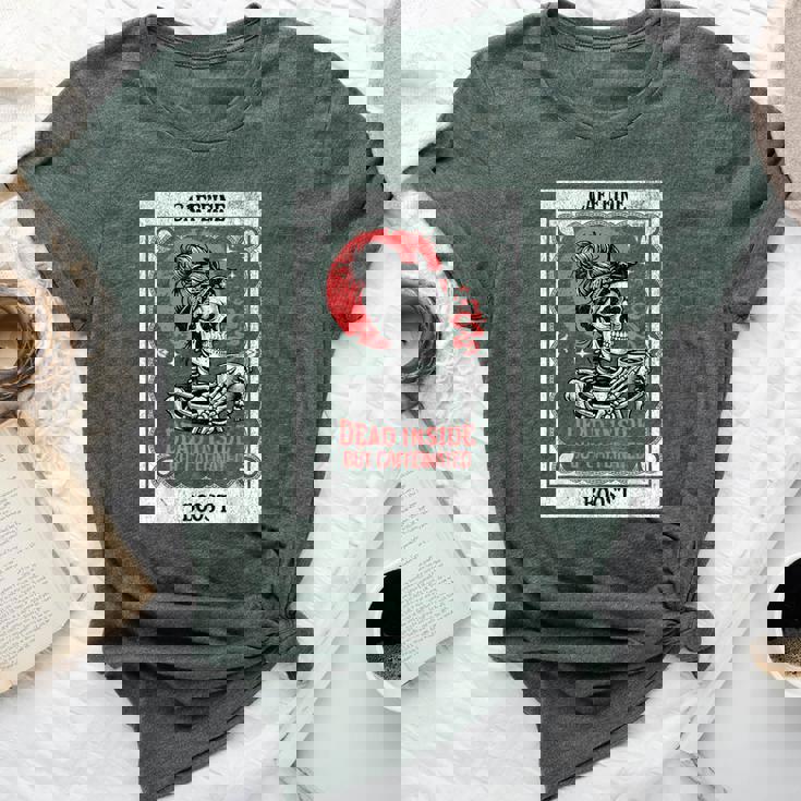 Tarot Card Mom Dead Inside But Caffeinated Skeleton Bella Canvas T-shirt