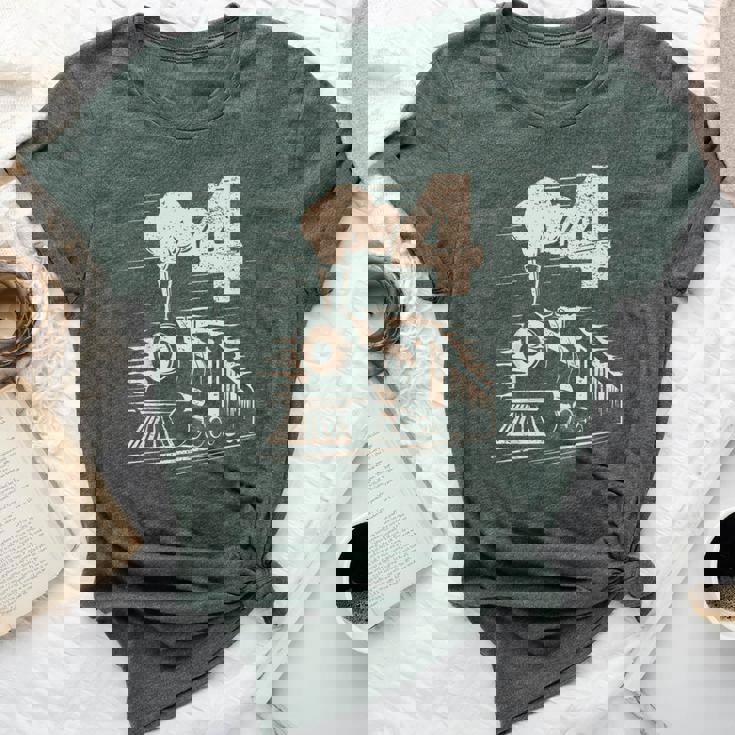 Vintage 4Th Train Birthday Boy Girl 4 Year Old Bella Canvas T-shirt