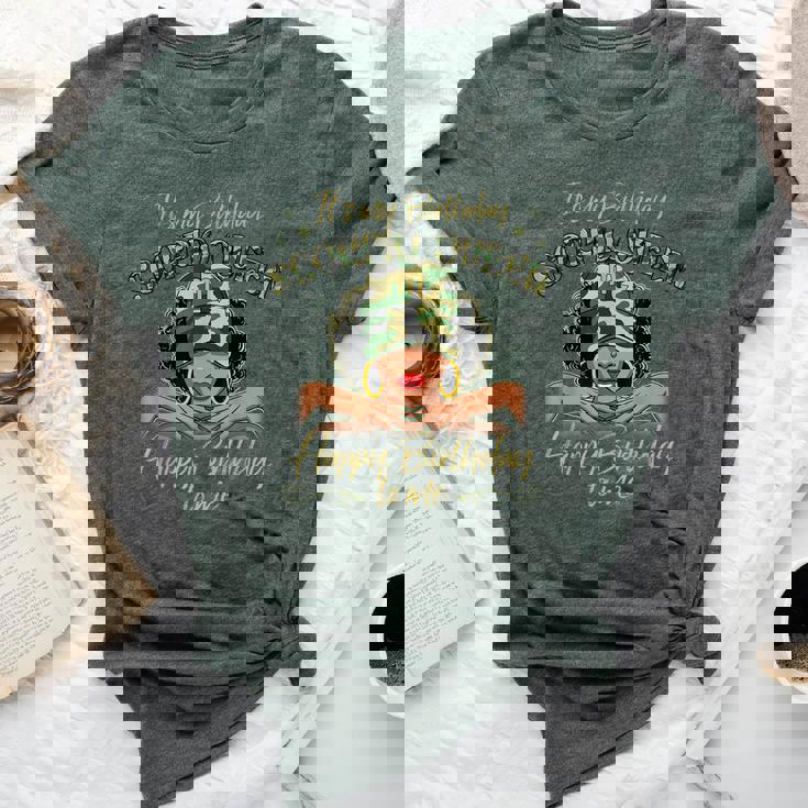 Scorpio Queen Black Woman With Cap Camo It's My Birthday Bella Canvas T-shirt