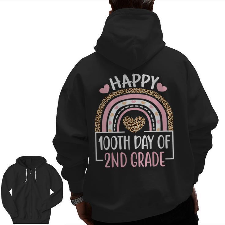 100th Day Of 2nd Grade 100 Days Of School Teacher Men Zip Up Hoodie Back Print
