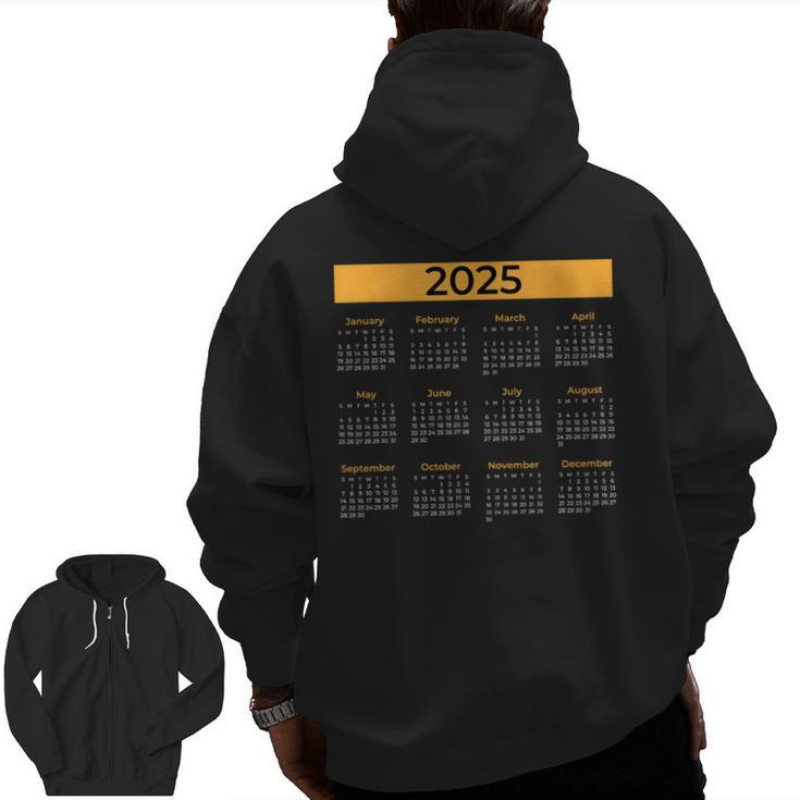 2025 Calendar For Planners Teachers Offices Months Men Zip Up Hoodie Back Print