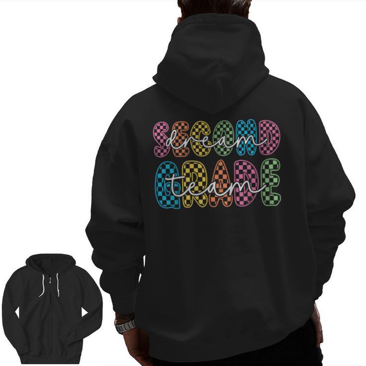 2nd Second Grade Dream Team Teacher First Day Back To School Men Zip Up Hoodie Back Print