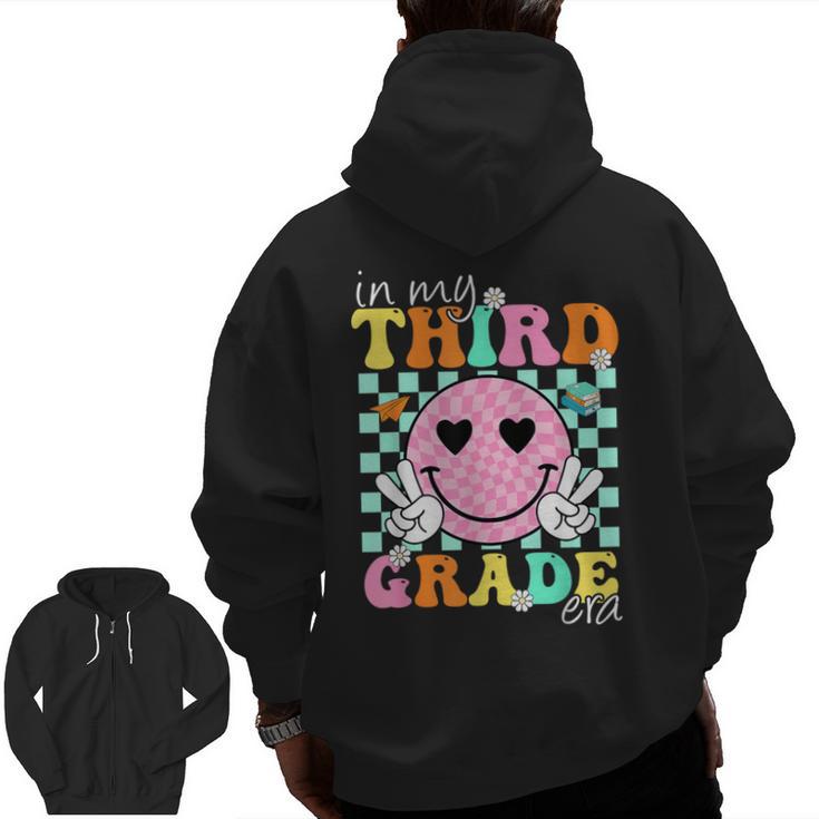In My 3rd Grade Era Back To School Smile Face Teacher Kid Men Zip Up Hoodie Back Print