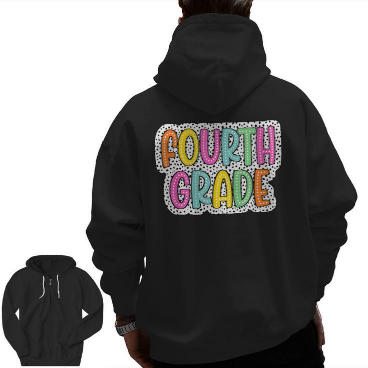 4th Grade Back To School Dalmatian Dots Teacher Student Men Zip Up Hoodie Back Print