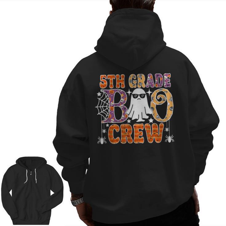 5th Grade Boo Crew Halloween Teachers Students Men Zip Up Hoodie Back Print