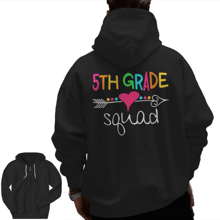 5th Grade Squad Fifth Teacher Student Team Back To School Men Zip Up Hoodie Back Print