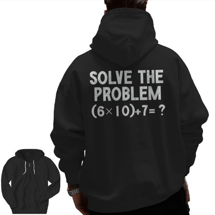 67 Meme PEMDAS Elementary Math Teacher Brainrot Joke Men Zip Up Hoodie Back Print