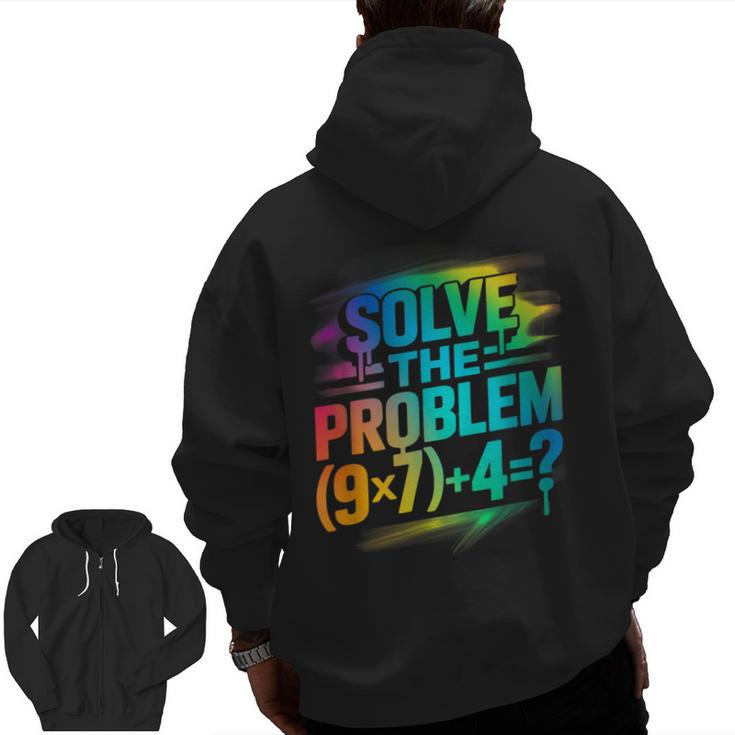 67 Meme PEMDAS Elementary Math Teacher Six Seven Men Zip Up Hoodie Back Print