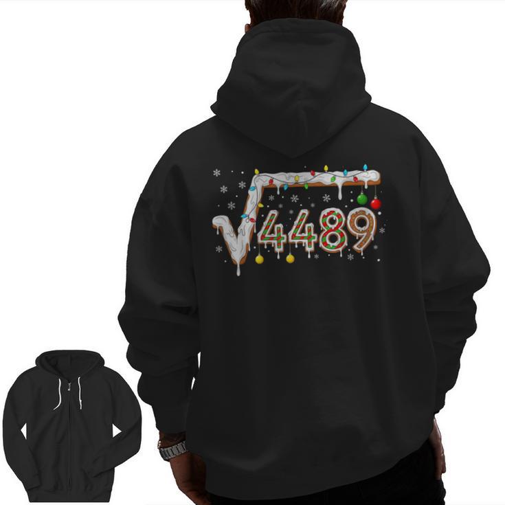 67 Meme Square Root 4489 Slang Math Teacher Christmas Men Zip Up Hoodie Back Print