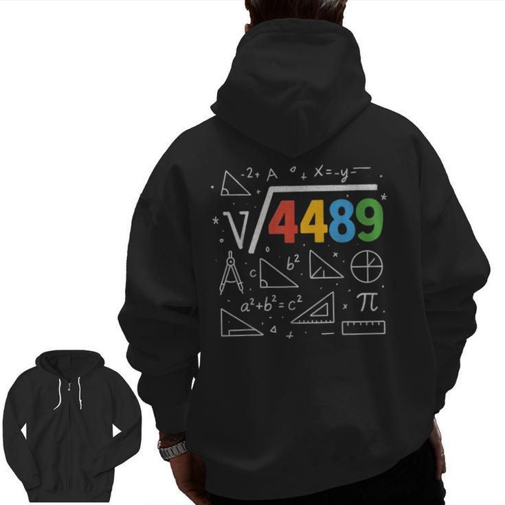 67 Meme Square Root 4489 Slang Six Seven Math Teacher Men Zip Up Hoodie Back Print