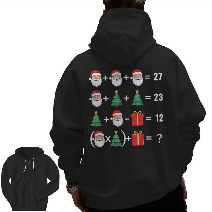 67 Santa Tree Math Teacher Christmas Xmas Humor Men Zip Up Hoodie Back Print