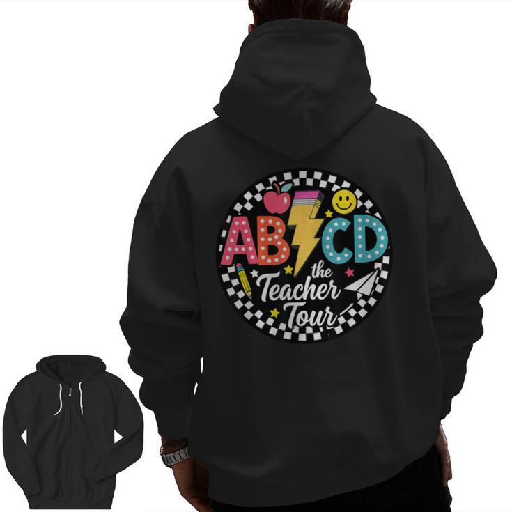 ABCD The Teacher Tour Back To School First Day Of School Men Zip Up Hoodie Back Print