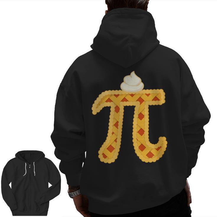 Apple Pi Pie Pun Math Teacher Pi Day 2020 Men Zip Up Hoodie Back Print