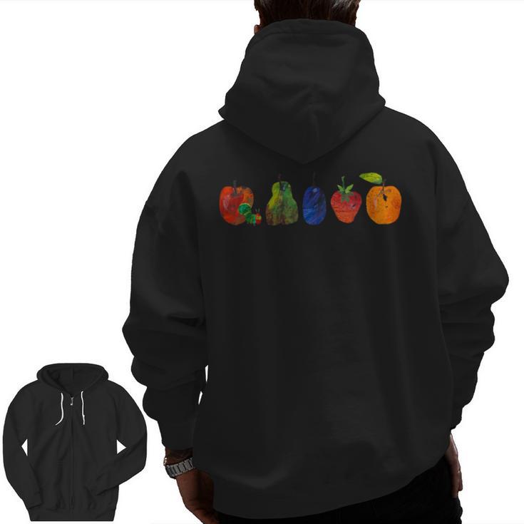 Back To School Cute Hungry Lover Fruits Teacher Men Zip Up Hoodie Back Print