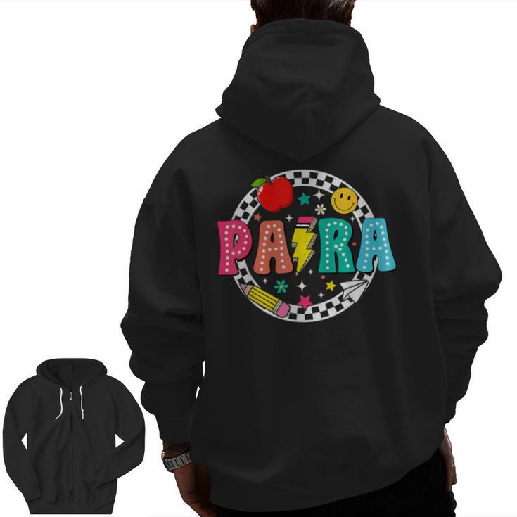 Back To School Para For Men Women Teacher Men Zip Up Hoodie Back Print