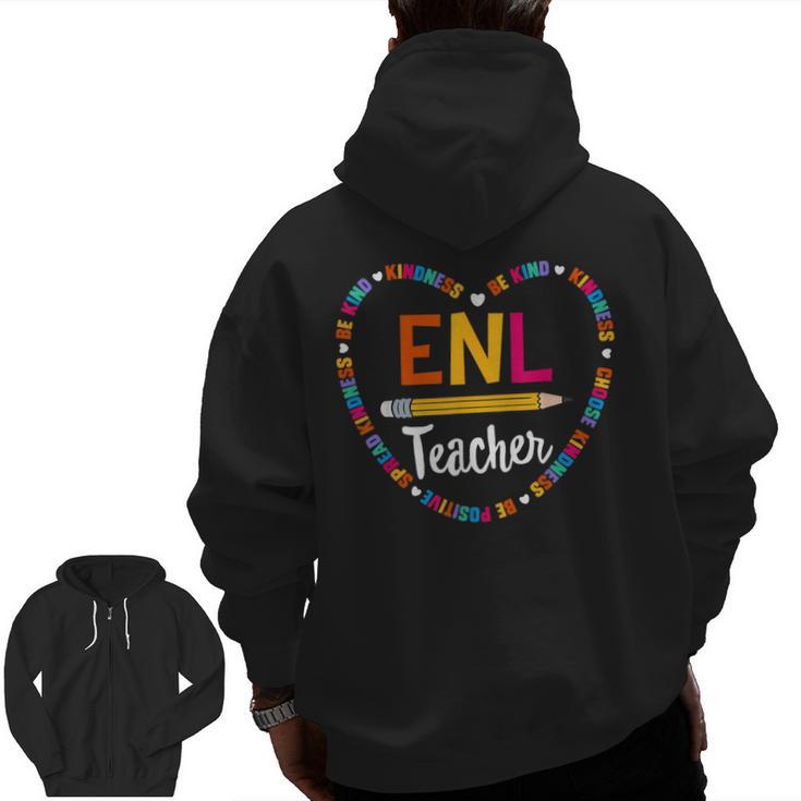 Back To School Tee ENL Teacher English New Language Squad Men Zip Up Hoodie Back Print