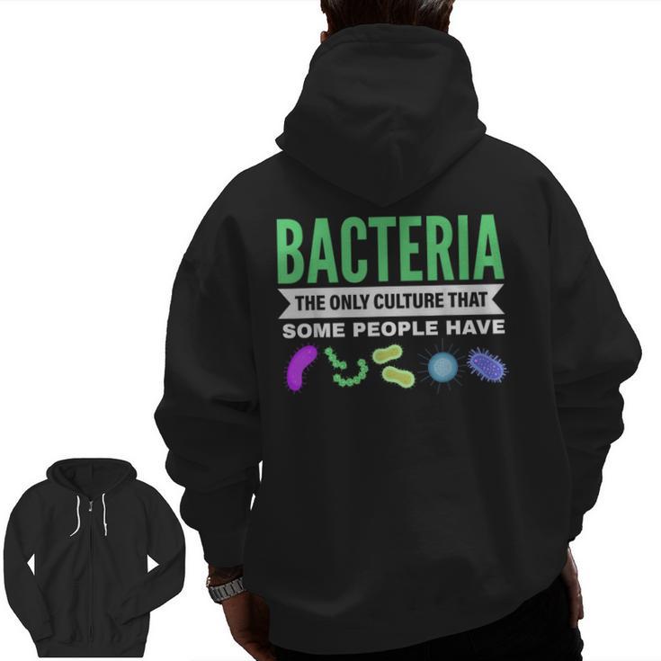 Bacteria Culture Biology Science Teacher Biologist Men Zip Up Hoodie Back Print