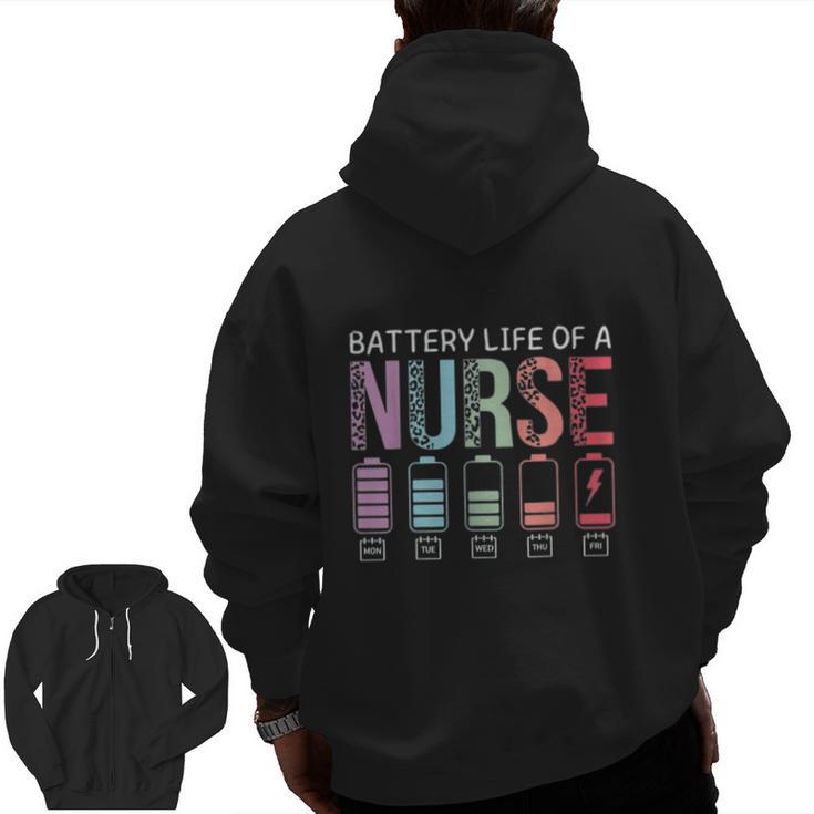 Battery Life Of A Nurse School Teacher Appreciation Men Zip Up Hoodie Back Print