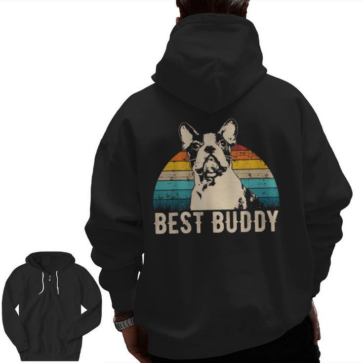 Boston Terrier Boston-Bulldog Men Zip Up Hoodie Back Print