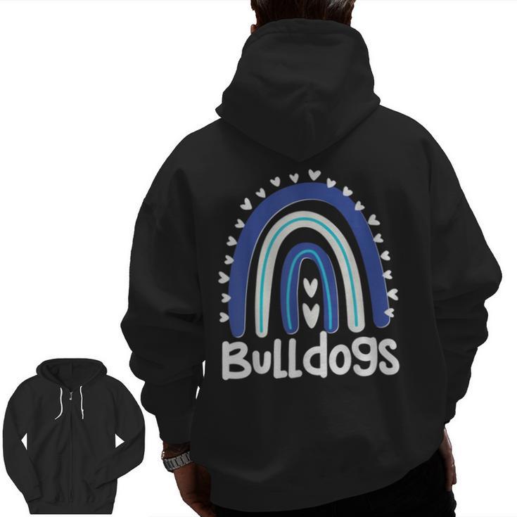 Bulldogs School Mascot Rainbow Teacher Lover Men Zip Up Hoodie Back Print