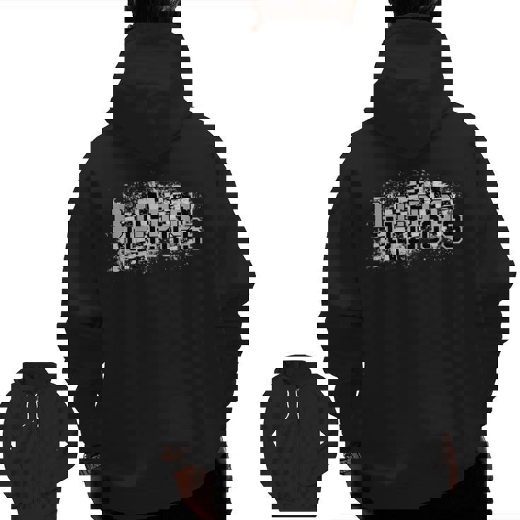 Bulldogs School Spirit Bulldog Pride Checkered Teacher Men Zip Up Hoodie Back Print