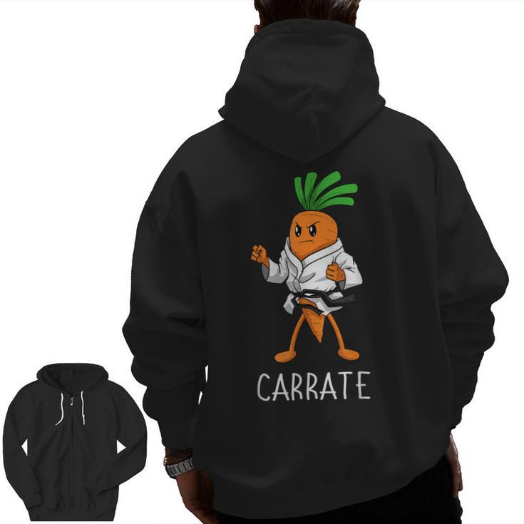 Carrate Karate Carrot Student Teacher Trainee Trainor Men Zip Up Hoodie Back Print