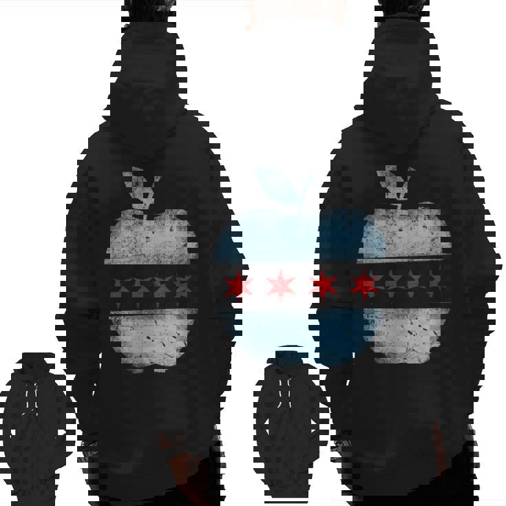 Chicago Flag Teacher School Cute Men Zip Up Hoodie Back Print