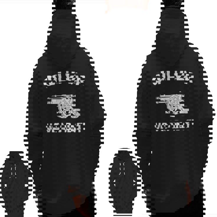 Civil War It Was A Blast History Teacher T-Shirt Men Zip Up Hoodie Back Print