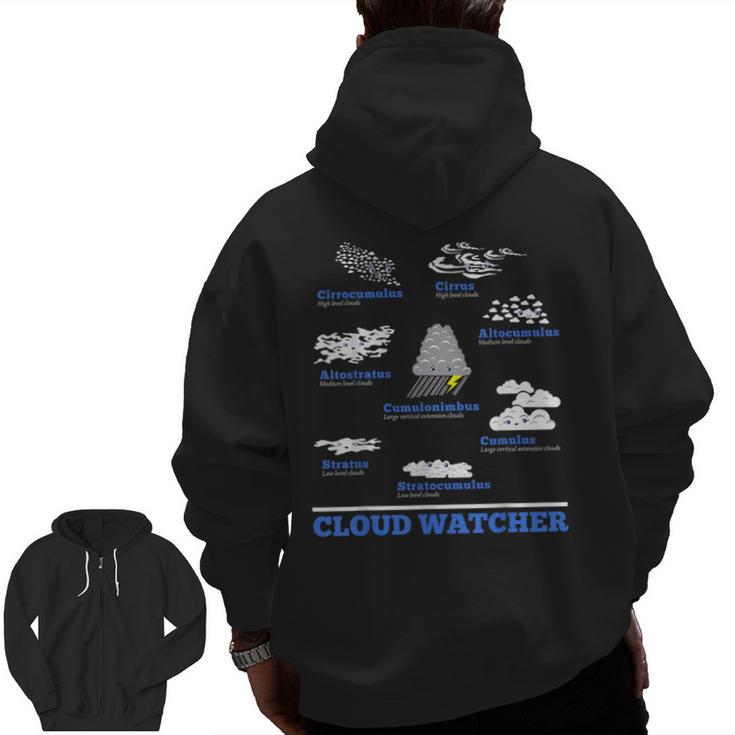 Cloud Watcher Cloud Types Science Student Teacher Cute Faces Men Zip Up Hoodie Back Print