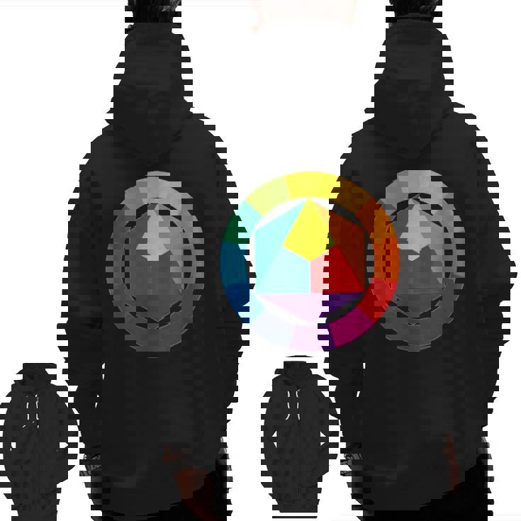 Color Wheel Palette Shirt Artist Painter Art Teacher Tshirt Men Zip Up Hoodie Back Print