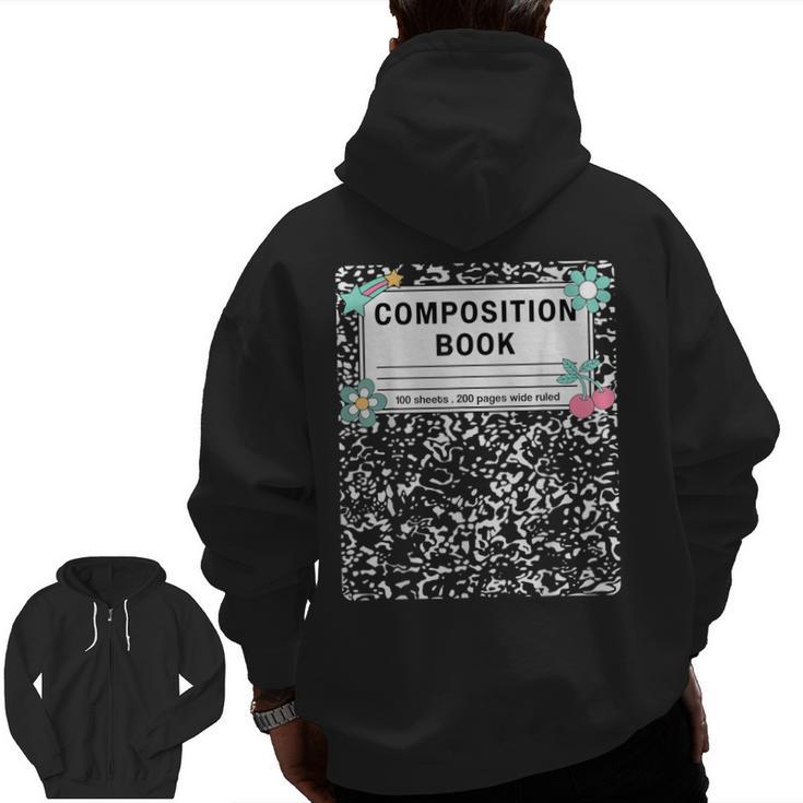 Composition Book Notebook Teachers Matching Group Halloween Men Zip Up Hoodie Back Print