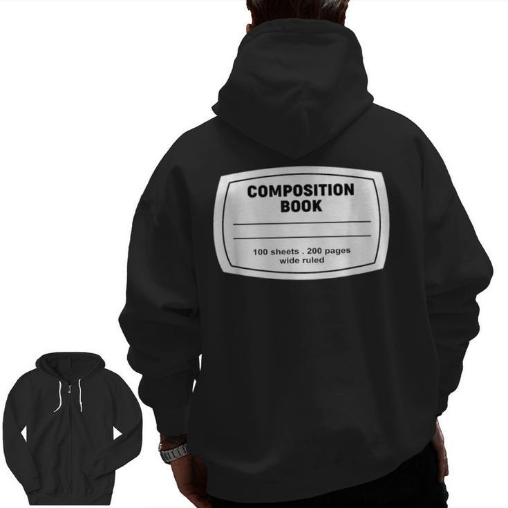 Composition Notebook Halloween Costume Teacher Student Men Zip Up Hoodie Back Print