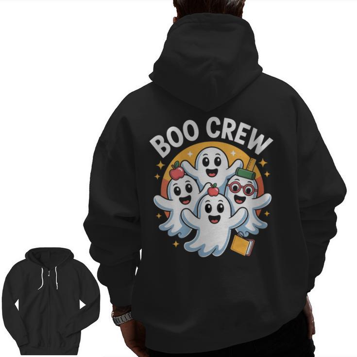 Cute Group Matching Teachers Halloween Men Zip Up Hoodie Back Print