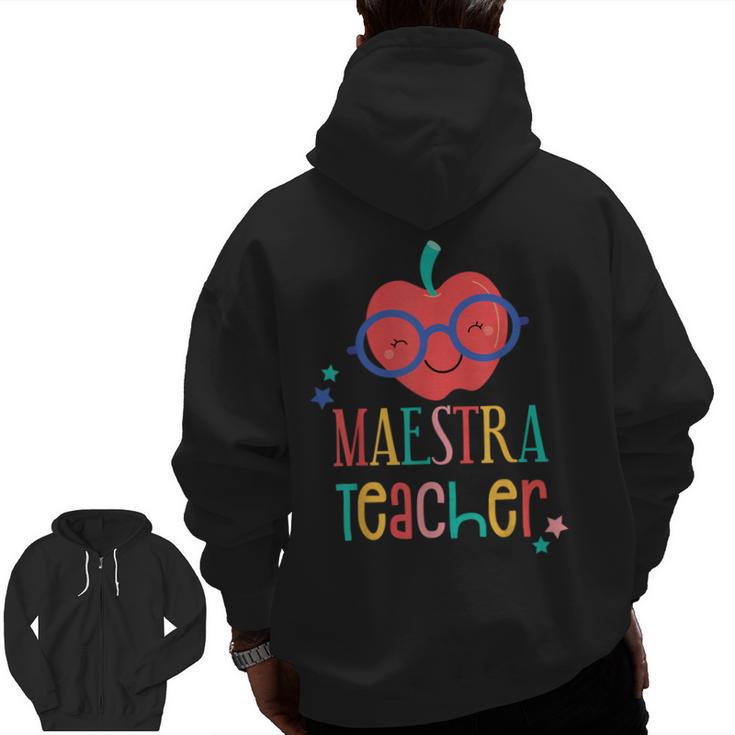 Cute Maestra Teacher Men Zip Up Hoodie Back Print