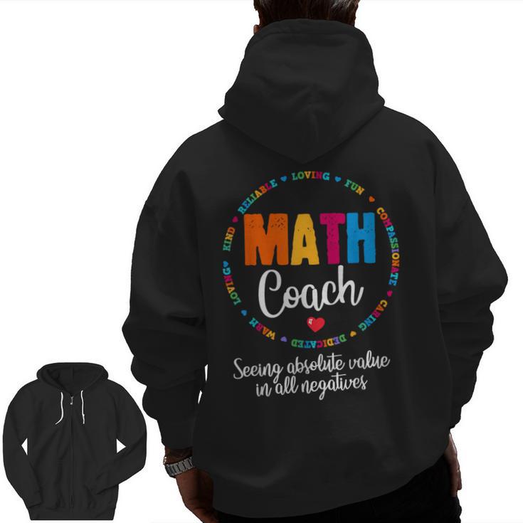 Cute Math Coach Teacher Mathematical Nerd School Men Zip Up Hoodie Back Print
