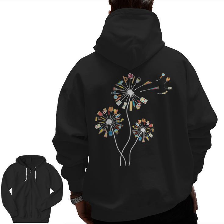 Dandelion Art Shirt For Artist Or Art Teacher Creative Art Men Zip Up Hoodie Back Print