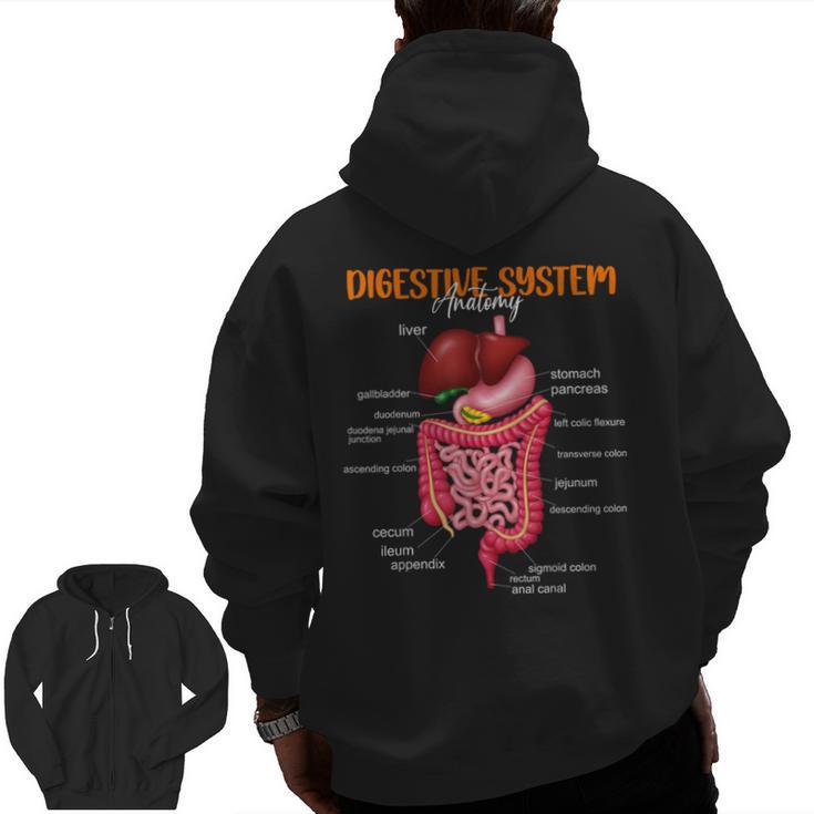 Digestive System Anatomy Anatomical Biology Teacher Men Zip Up Hoodie Back Print